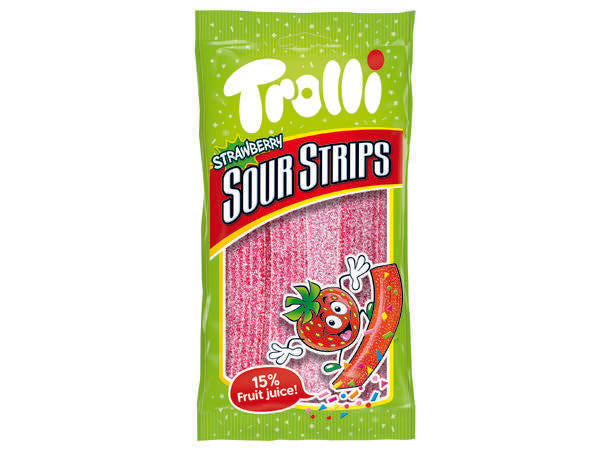 Trolli Sour Strips Strawberry 85g