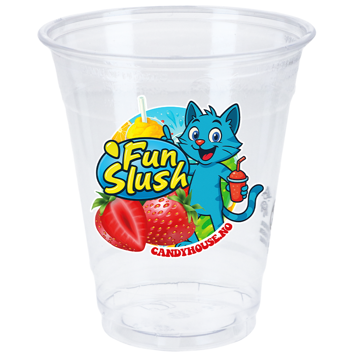 Plastglass "fun slush" 0,3 liter R-Pet (Ø95mm) 50stk