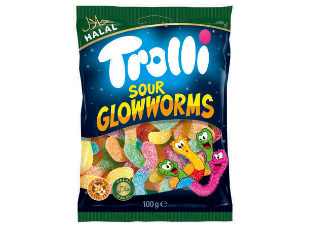 Trolli Halal Sour Glowworms 100g