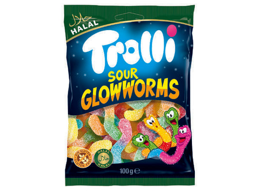 Trolli Halal Sour Glowworms 100g