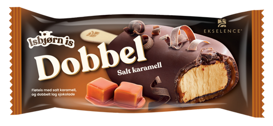 Ekselence Dobbel Salt Karamell 8 stk pr krt  Pris 22,30 pr stk
