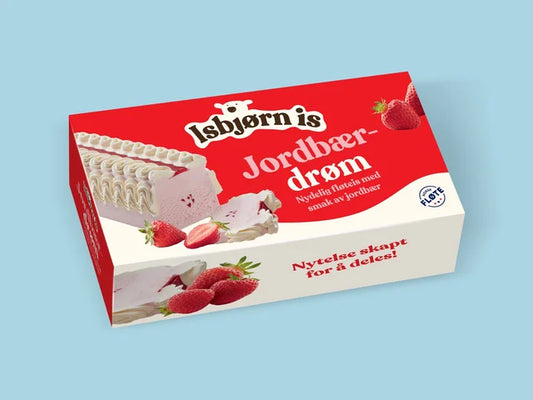 Jordbærdrøm Iskake.  prisen er pr 1 stk